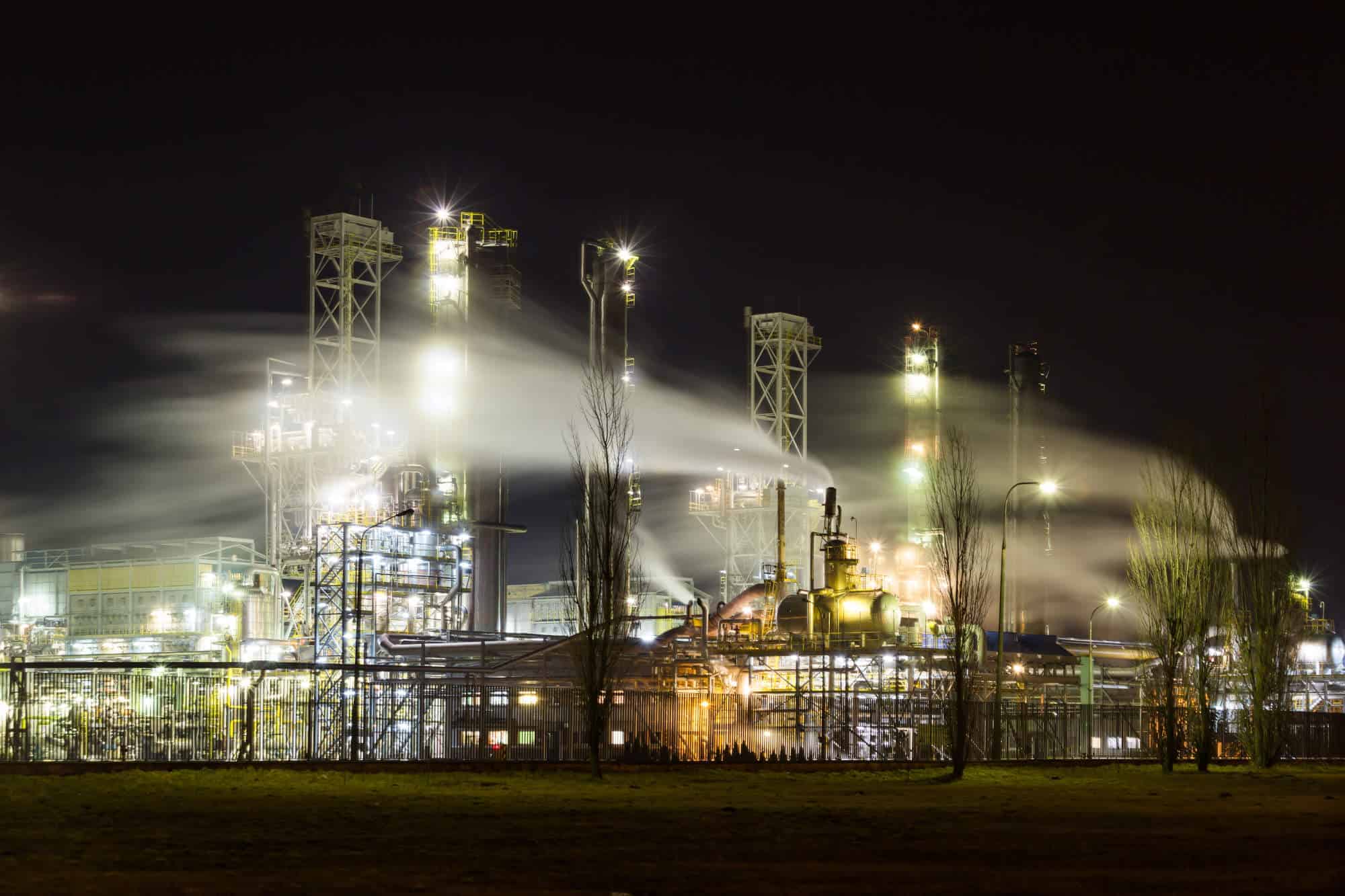 Gas Plant At Night 2 Small